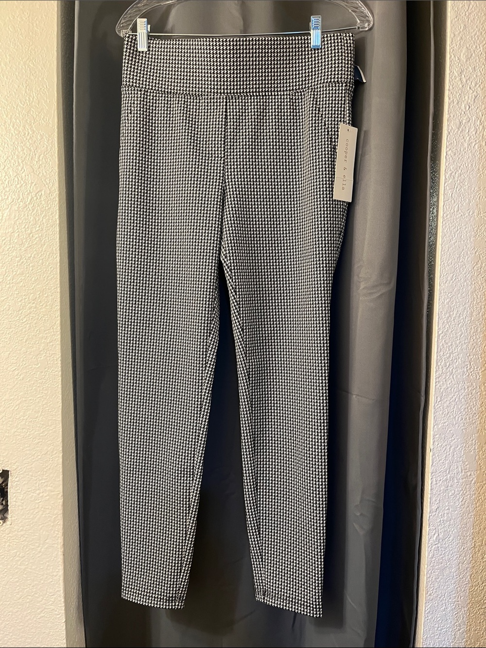 cooper & ella Black and White Houndstooth Skinny Pants